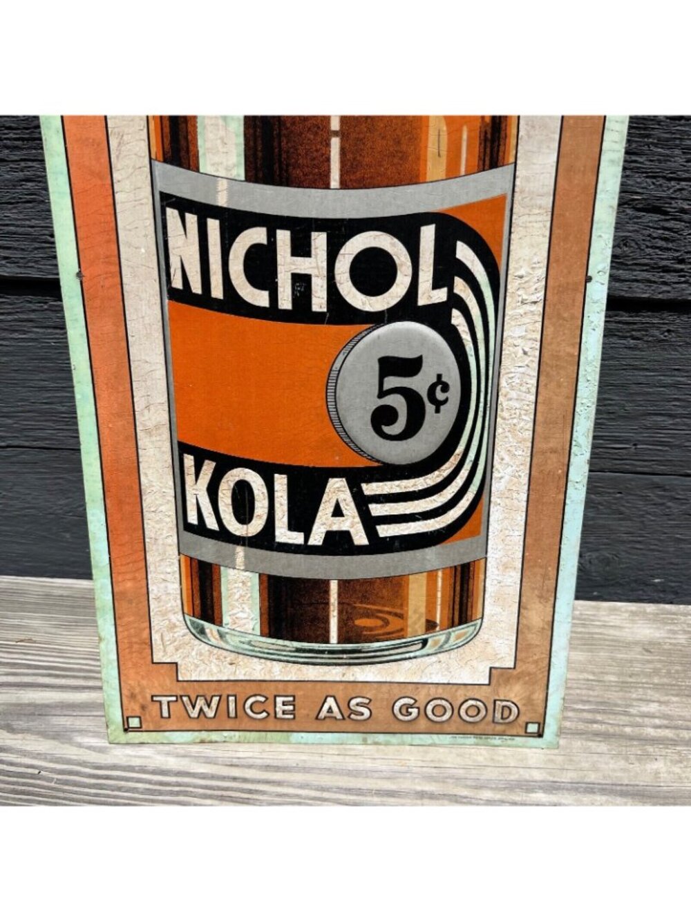 1930s Nichol Kola Cola Vertical Metal Advertising Sign Taste Sensation - Picture 4 of 16